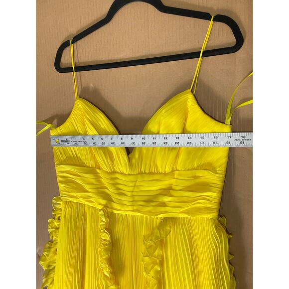 MAC DUGGAL DRESS GOWN 10 YELLOW BRIDESMAID FORMAL EVENING EVENT WEDDING GUEST - Picture 13 of 16
